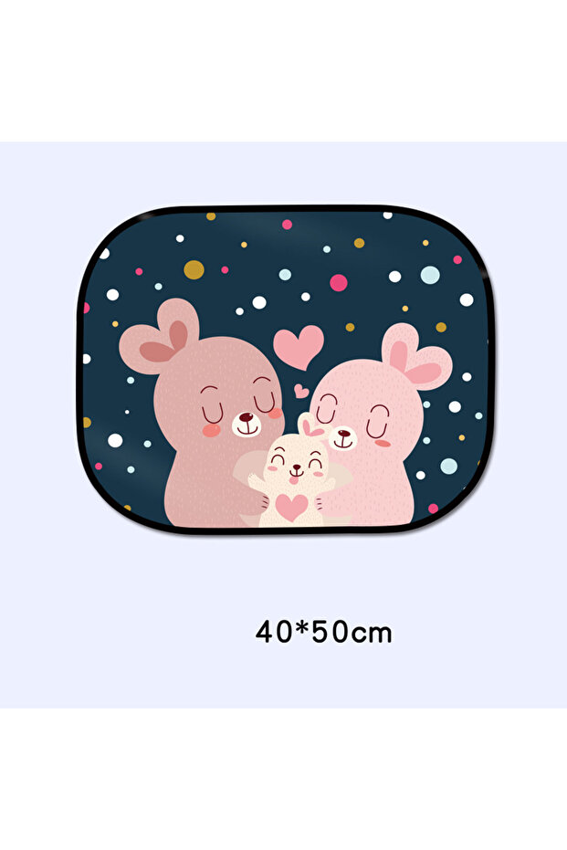 Rabbit40x50cm Car Sun Shade UV Protection Electrostatic Adsorption Car Window Sunshade For Kids Univ
