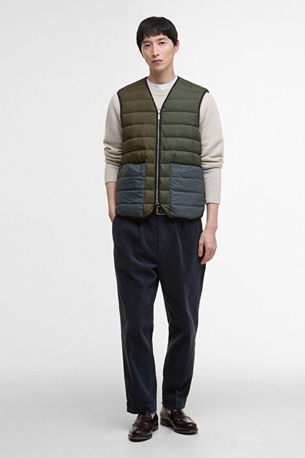 Reversible Down Filled Yelek OL72 Olive Multi - 3