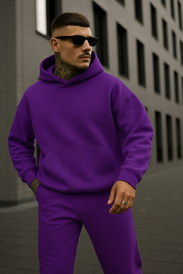 KAPÜŞONLU OVERSİZE SWEAT - 1