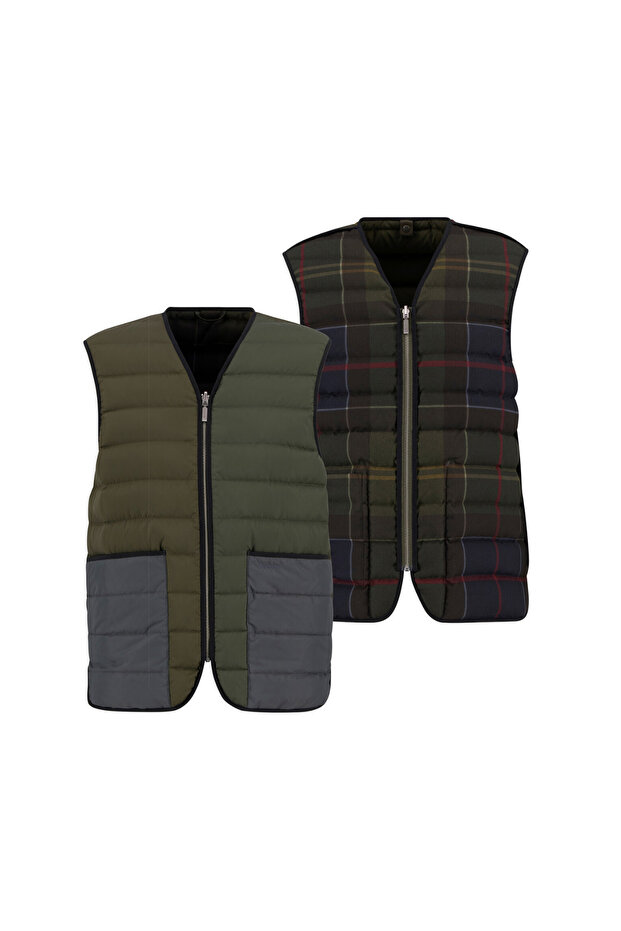 Reversible Down Filled Yelek OL72 Olive Multi - 2