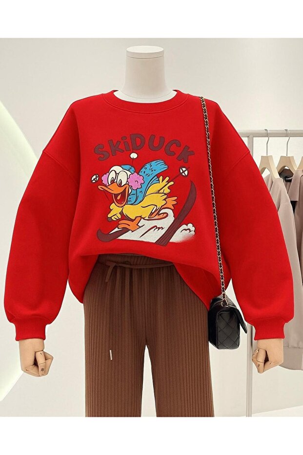 3 Yarn Combed Cotton Skiduck Printed Unisex Sweatshirt