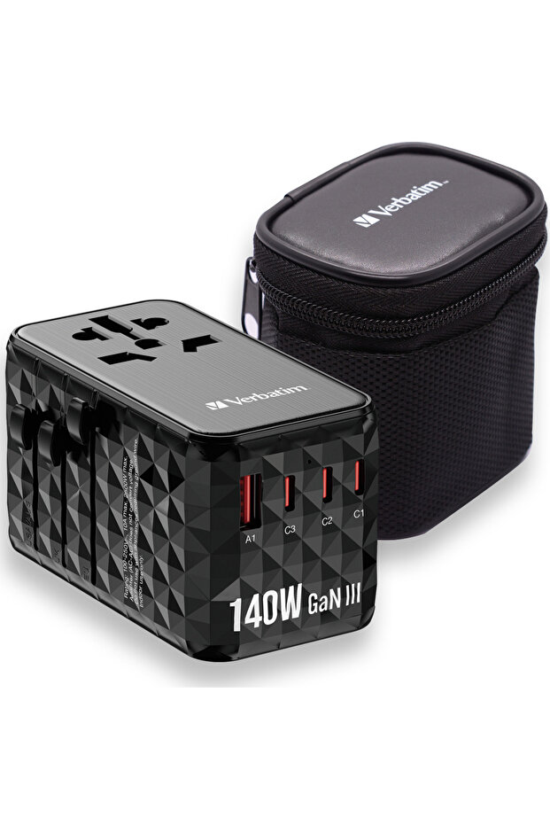 32125 GaN III Universal Travel Adapter, 140W, 2 x USB-C® PD 3.1 & QC 4+ 140W, 1 x USB-C PD - 1