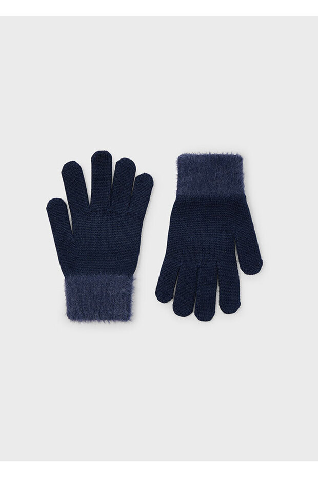 Kız Çocuk Tüylü Örme Eldiven 10063 - 1