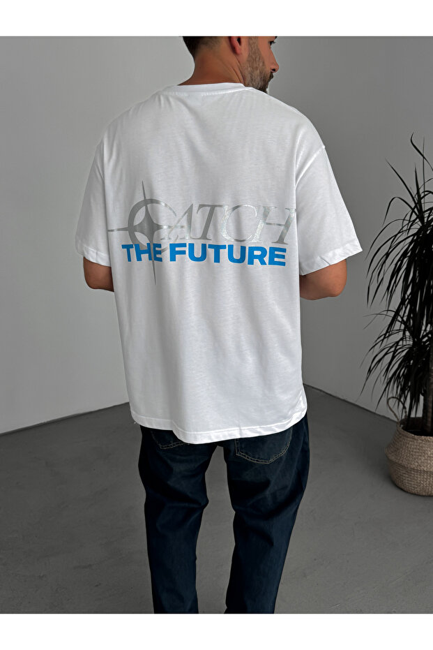 Beyaz Future Baskılı T-Shirt C-083 - 1