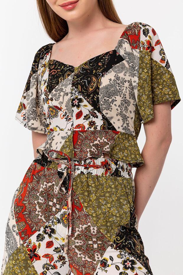 Khaki Patterned Trousers - 4