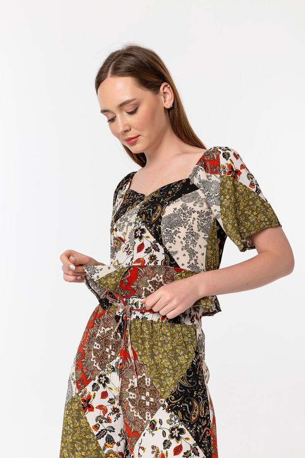 Khaki Patterned Trousers - 3