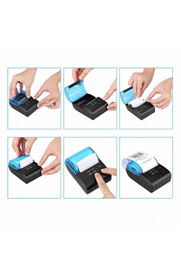 Portable bluetooth thermal printer, 58mm, XL roll, Windows, Android, IOS, USB, COM - 6