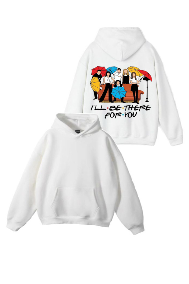 New Season I Will Be There for You Printed 3 Thread Cotton Hooded Sweatshirt Sebesta Fashion