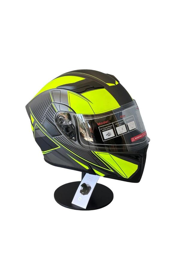 Jk-902 Güneş Vizörlü Çene Açılır Kask M2 YELLOW - 1
