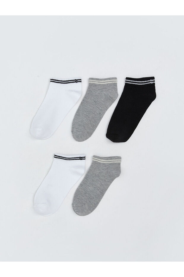 Alita City Lcw Kids White Striped Girls' Booties Socks with a Difference