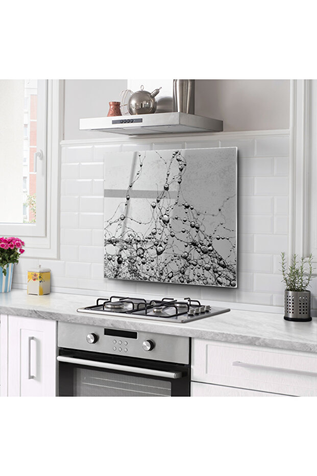 واقي خلفي لموقد الزجاج في المطبخ |   نمط هندسي - 2