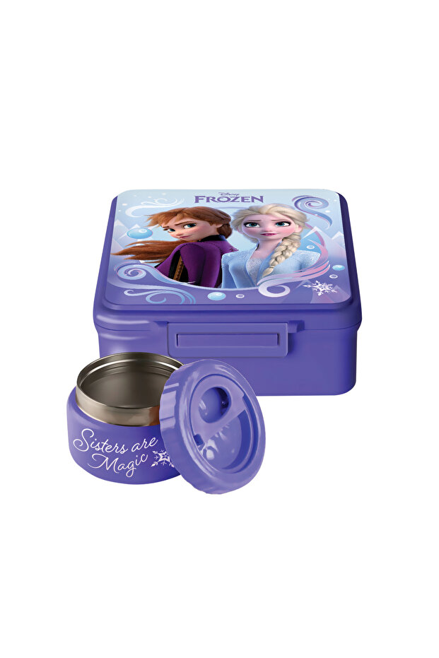 Frozen Premium Bento Box (Hot & Cold) with Jar- Violet Colour for Girls