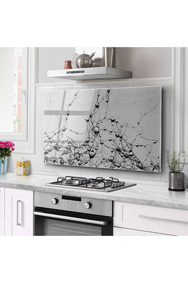 واقي خلفي لموقد الزجاج في المطبخ |   نمط هندسي - 3