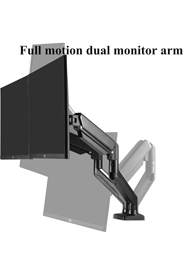 New Dual Monitor Stand - Fully Adjustable Rotating Monitor Arm with C Clamp, Grommet Base for 13 to - 7
