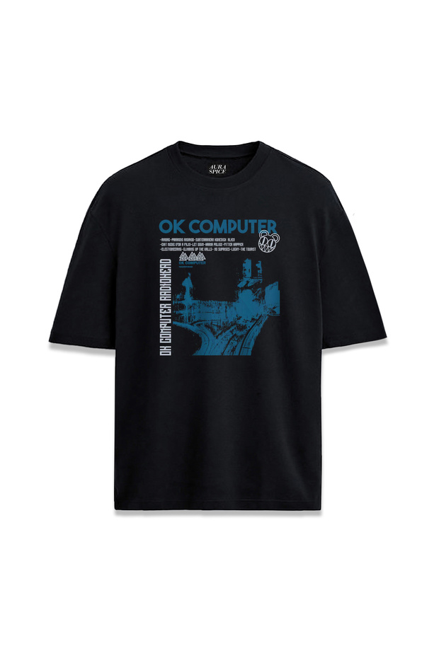 تي شيرت مطبوع بتصميم خاص من Radiohead OK Computer للجنسين