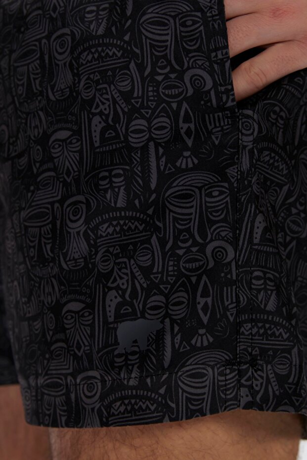 Moshe Siyah Erkek Deniz Şortu - 5