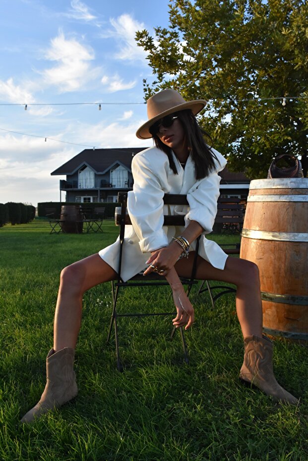 Blazer Ceket Şort Takım - 4