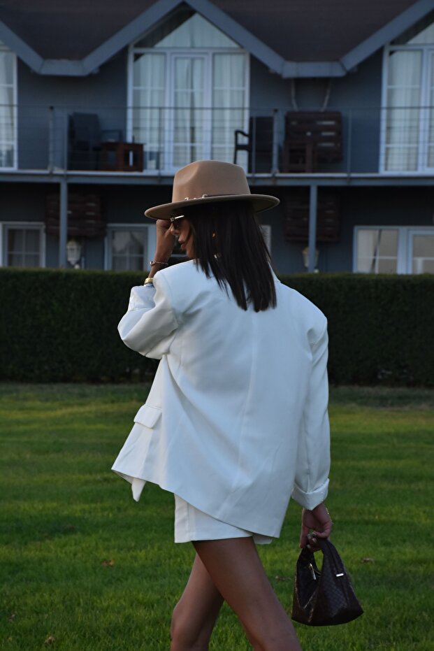 Blazer Ceket Şort Takım - 6