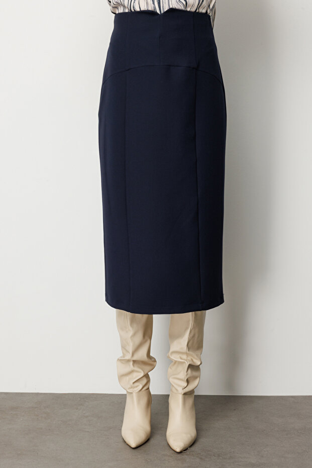 Yırtmaçlı Parçalı Etek - 3