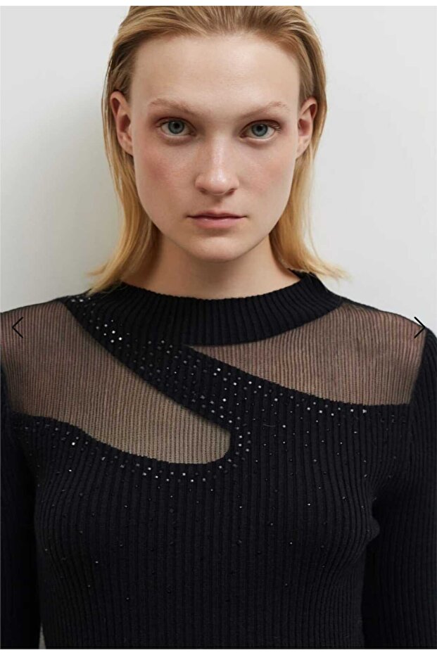 Şeffaf ribana kazak - 1