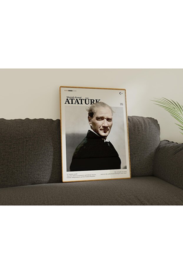 One Piece Wooden Framed Ataturk Painting Tk1590