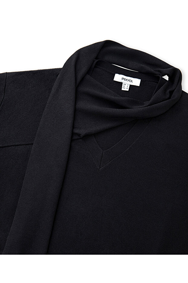 Atkılı V yaka triko - 4