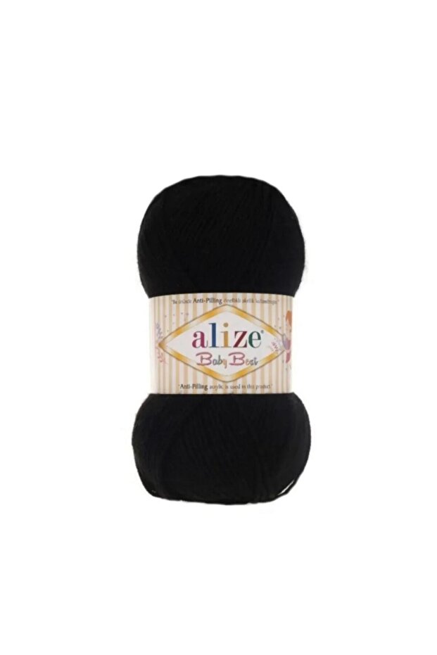 (2 Pieces) Baby Best Hand Knitting Yarn 60-Black