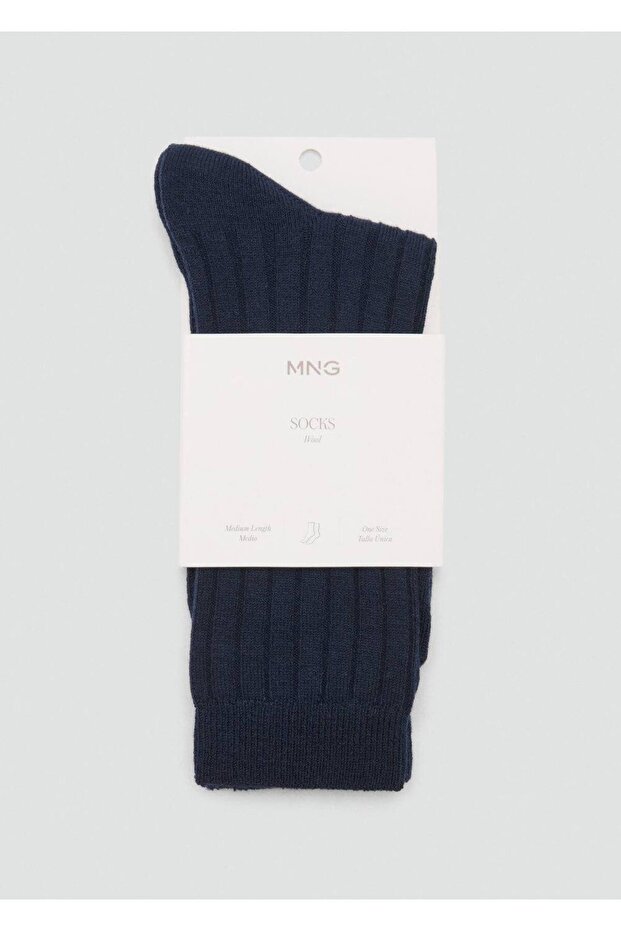 Yün karışımlı fitilli çoraplar - 4