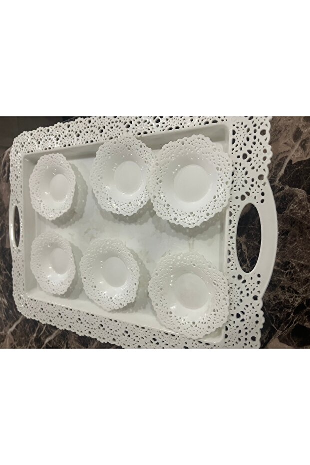 Çay seti tepsili 7 parça - 1