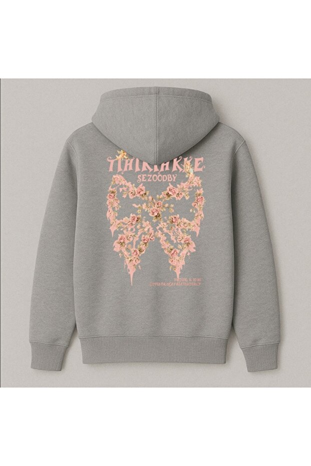 Women's Floral Tihikihkke Printed Women'S/Men's Unisex Oversize Hooded 3-Thread Sweatshirt