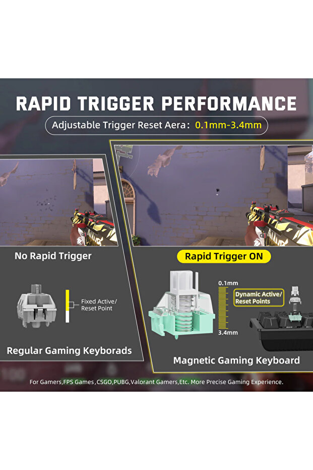 X68PRO HE RGB 8000Hz Kablosuz Rapid Trigger - Snap Tap 0.01mm Manyetik Switch Klavye - 6