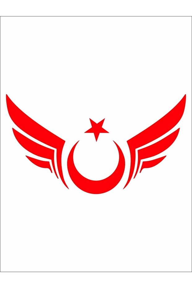 Winged Turkish Flag Red Sticker Adhesive Foil Automobile Sticker