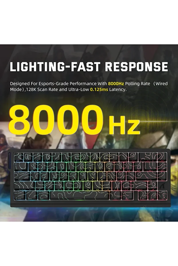 X68PRO HE RGB 8000Hz Kablosuz Rapid Trigger - Snap Tap 0.01mm Manyetik Switch Klavye - 4