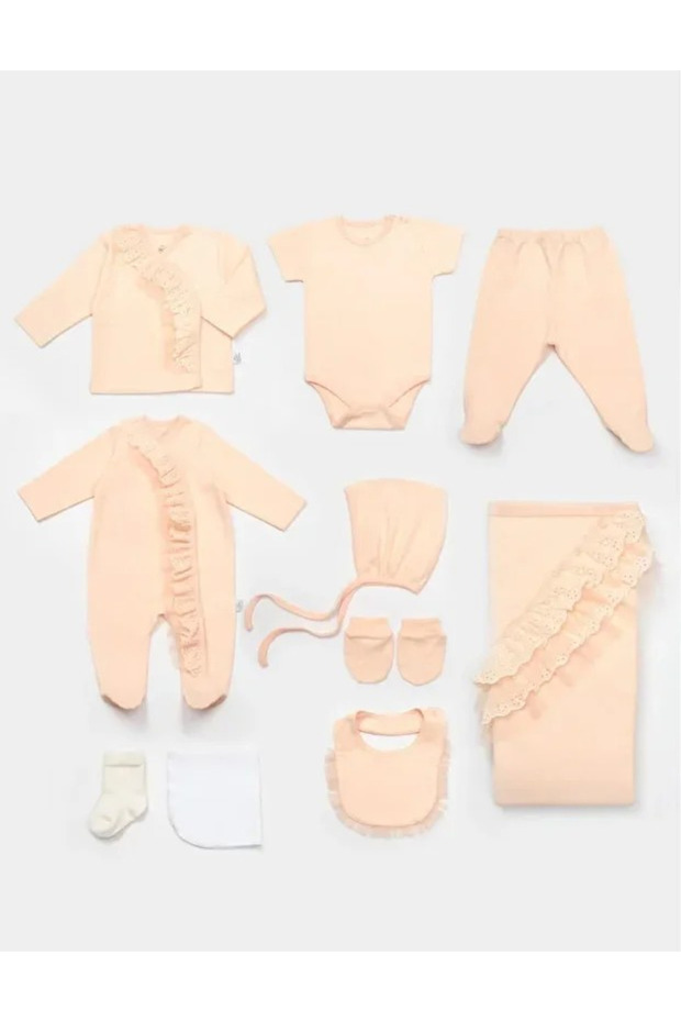 İncibaby % 100 Pamuk Kız Bebek Hastane Çıkış Seti - 2