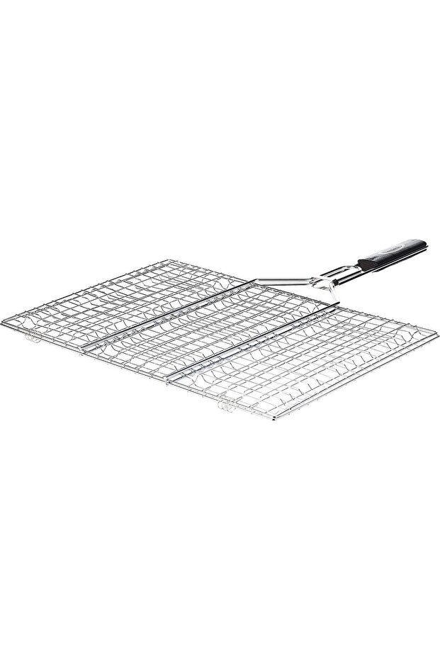 03 BBQ Grill Net with Wooden Handle