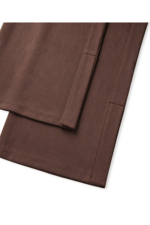 Elastik bel örme pantolon - 4