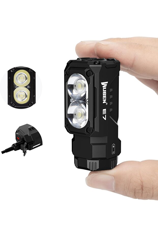 E7 EDC Flashlight, 1800 Rechargeable Lumens Mini Flashlight, Super Bright Small Flashlight, 6