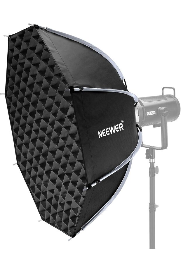 35"/90cm Octagonal Softbox, Quick Release Bowens Mount, Honeycomb Grid & Diffusers