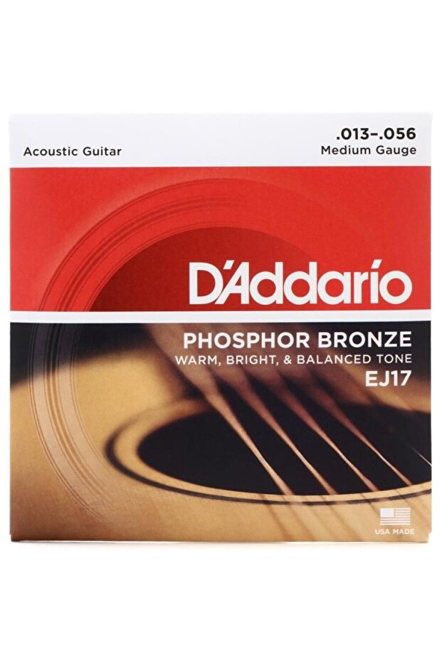 Ej17 Acoustic Guitar String Set, Phosphor-Bronze, Medium Ga