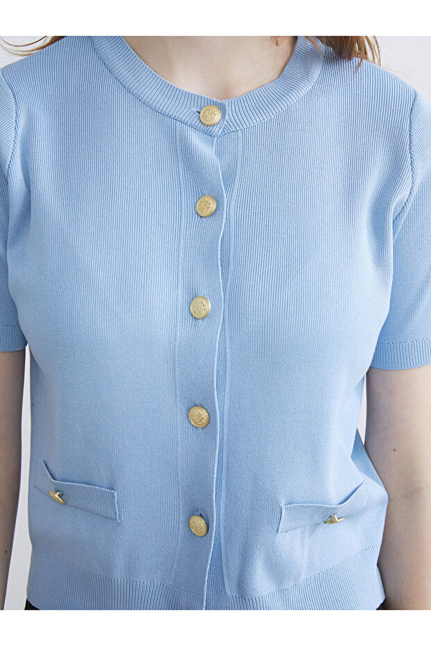 Bisiklet Yaka Kadın Triko Hırka - 3