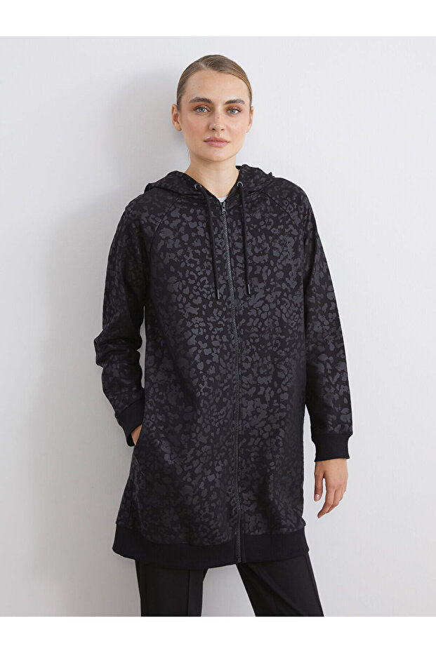LCW Modest YENİ SEZON Kapüşonlu Desenli Kadın Hırka - 1