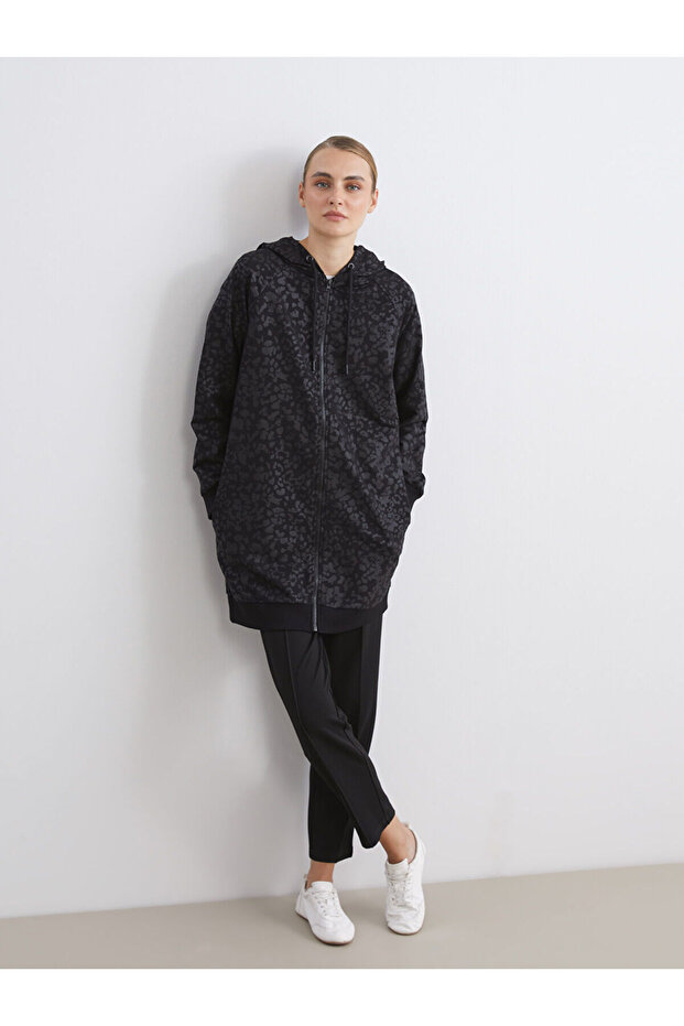 LCW Modest YENİ SEZON Kapüşonlu Desenli Kadın Hırka - 3