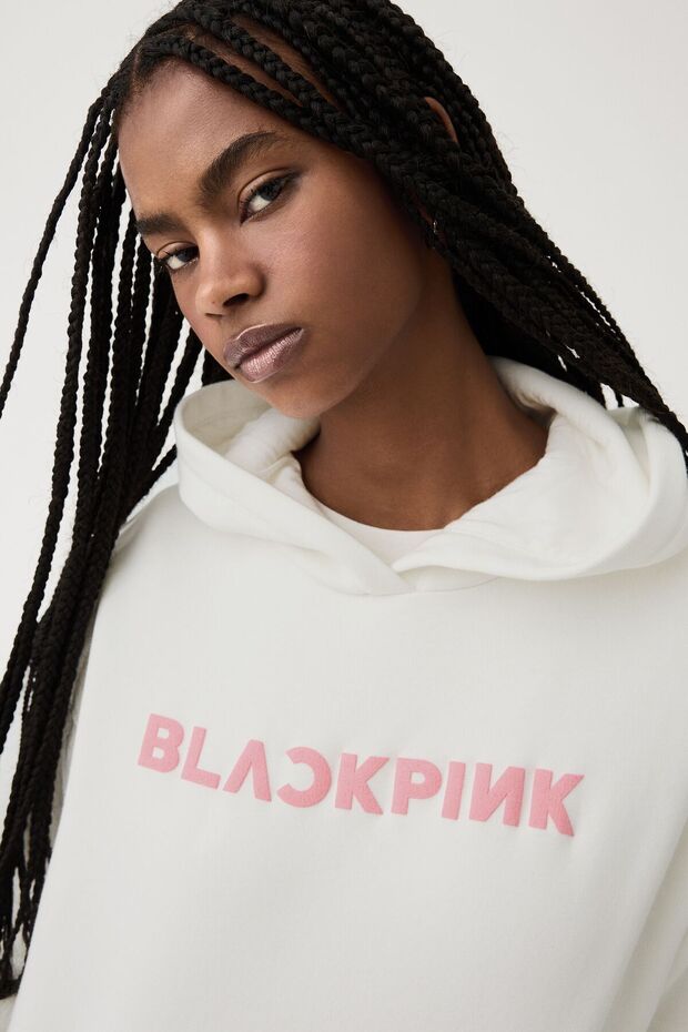 Black Pink kapüşonlu sweatshirt - 4