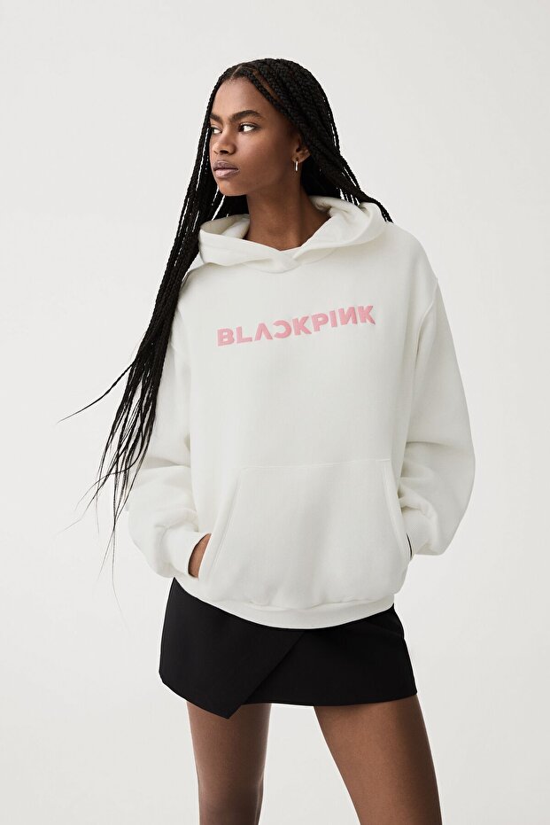 Black Pink kapüşonlu sweatshirt - 3