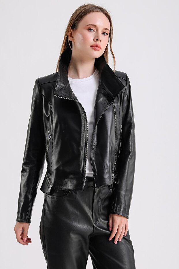 Maroquin Leather Adele Kadın Deri Ceket - 2