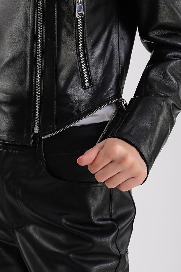 Maroquin Leather Adele Kadın Deri Ceket - 4