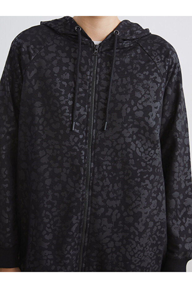 LCW Modest YENİ SEZON Kapüşonlu Desenli Kadın Hırka - 4