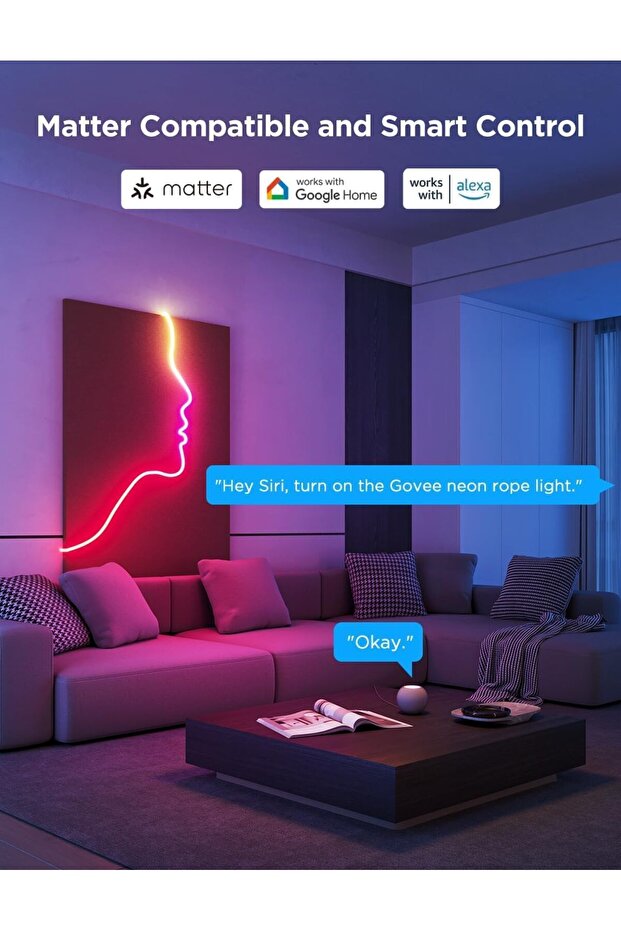 Neon Rope Light 2, RGBIC Neon LED Strip Lights with Shape Mapping, Work with Matter, Alexa and - 4