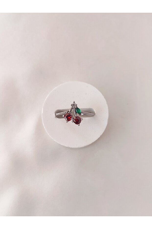 Women's Zircon Stone Adjustable Cherry Ring
