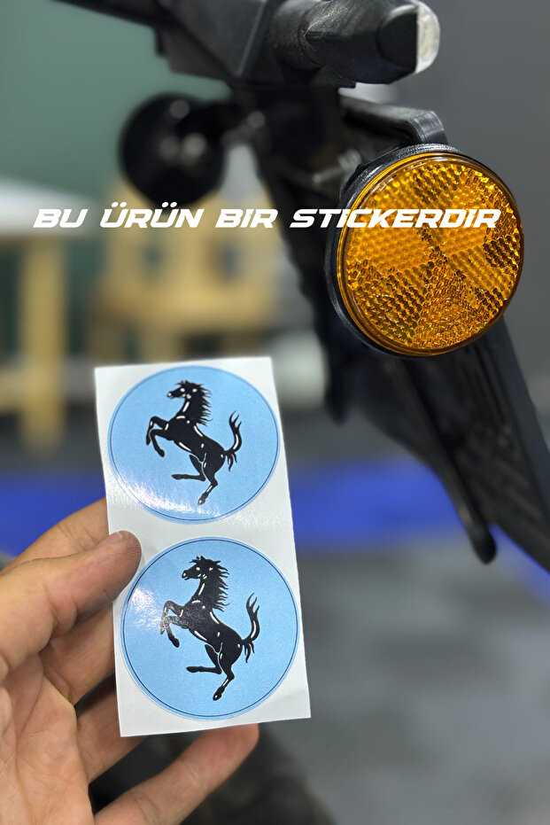 Round 5Cmx5Cm Horse Sticker Set for Motorcycle Cat's Eye (2 Pieces)